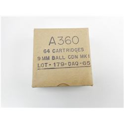 A360 9MM BALL CDN MK1 LOT 179-DAQ-65 AMMO