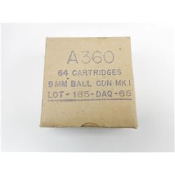 A360 9MM BALL CDN MK1 LOT 185-DAQ-65 AMMO
