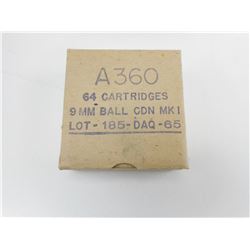 A360 9MM BALL CDN MK1 LOT 185-DAQ-65 AMMO