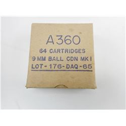 A360 9MM BALL CDN MK1 LOT 176-DAQ-65 AMMO