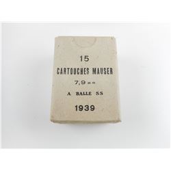 7.9MM MAUSER AMMO, STAMPED 1939