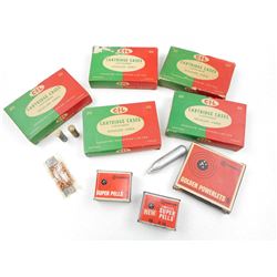 VINTAGE CROSMAN SUPER PELLS AND POWERLETS, CIL 44 MAGNUM CARTRIDGE CASES AND BOXES