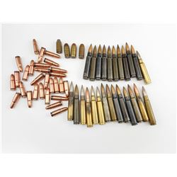 ASSORTED AMMO INCLUDING 45 ACP, 7.65X55 SWISS, 7.62 X 25, 8 X 59 BREDA, AND 7.5 X 54 FRENCH AMMO