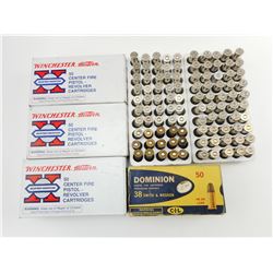 DOMINION 38 S & W AMMO, 38 SPECIAL AMMO, WINCHESTER .38 SPECIAL AMMO
