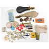 Image 4 : 1942 POSSIBILITIES LEATHER BAG INCLUDING BULLETS, LEAD BALLS, ASSORTED PERCUSSION CAPS, MEASURING TO