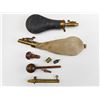 Image 5 : 1942 POSSIBILITIES LEATHER BAG INCLUDING BULLETS, LEAD BALLS, ASSORTED PERCUSSION CAPS, MEASURING TO