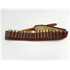 Image 1 : LEATHER AMMO BELT, INCLUDING 16 SHOT SHELLS ASSORTED 12 GAUGE AMMO