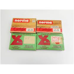 6.5MM ASSORTED AMMO, & BRASS