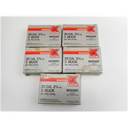 WINCHESTER 20 GA. 2 3/4" 3 BUCK SHOTGUN SHELLS