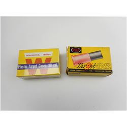 WINCHESTER (WESTERN) & SPEER .38 CAL PLASTIC TARGET CASES PRIMED
