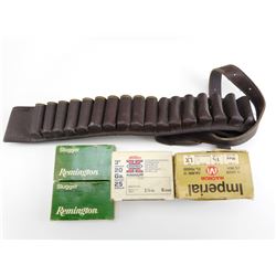 12 GAUGE, AND 20 GAUGE SHOT SHELLS, LEATHER SHOTGUN SHELL HOLDER