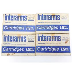 INTERARMS 7.5MM SWISS AMMO, BRASS