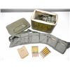 Image 1 : .30 BALL M2 AMMO ON STRIPPER CLIPS IN BANDOLEERS, ALL IN METAL TIN