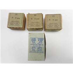 9MM CAL. AMMO ASSORTED, SOME ON STRIPPER CLIPS