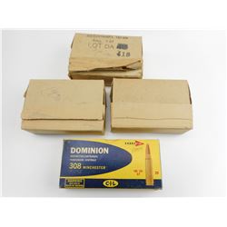 7.62MM BALL AMMO, DOMINION 308 WINCHESTER AMMO