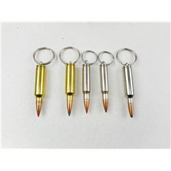 5 ASSORTED DUMMY ROUND KEY CHAINS