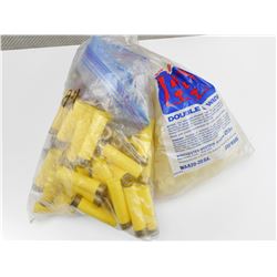 20 GAUGE EMPTY UNPRIMED HULLS, 12 GA. BRASS, WADS