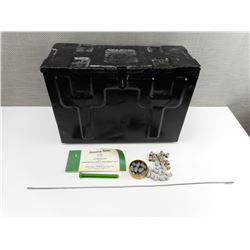 ASSORTED SLUGS, .54 SLUG, BLACK METAL TIN, METAL CLEANING ROD.