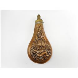 ANTIQUE BRASS BLACK POWDER FLASK