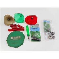RCBS 50 CAL. SEATER PLUG PAK, SHELL HOLDERS, FUNNELS, PRIMER TRAY