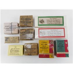 10 COLLECTOR AMMO BOXES, DATED FROM 1867-1886