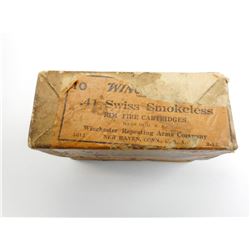 WINCHESTER .41 SWISS SMOKELESS AMMO