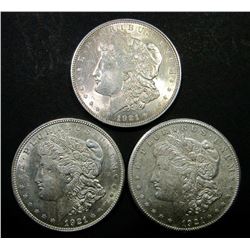 1921 P,D,S MORGAN DOLLARS CIRC OR BETTER