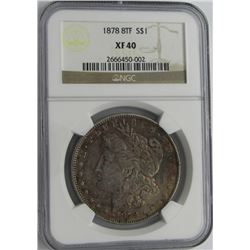 1878 8TF MORGAN SILVER DOLLAR NGC XF 40