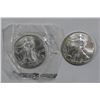 Image 1 : 2002 & 2004 AMERICAN SILVER EAGLES