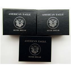 3- AMERICAN SILVER EAGLES - BEAUTIFUL BU'S