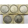 Image 1 : 5 MORGAN DOLLARS:  1898, '81, '91, '89, '87