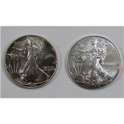 1992 & 2013 AMERICAN SILVER EAGLES