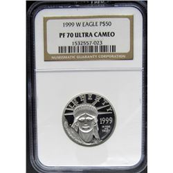 1999 (W) $50 PLATINUM EAGLE NGC PF70 ULTRA CAMEO