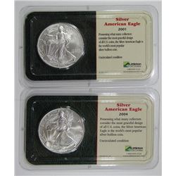 2001 & 2004 AMERICAN SILVER EAGLES