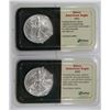 Image 1 : 2001 & 2004 AMERICAN SILVER EAGLES