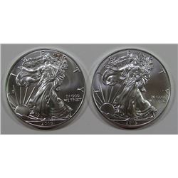 2013 & 2016 AMERICAN SILVER EAGLES