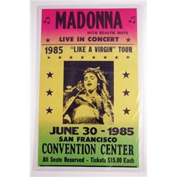 Madonna 1985 Like a Virgin Tour Poster