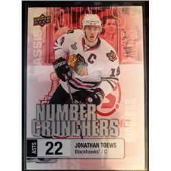 2016-17 Upper Deck Number Crunchers Jonathan Toews Card #NC-18