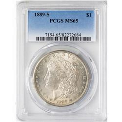 1889-S $1 Morgan Silver Dollar Coin PCGS MS65