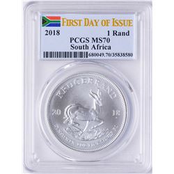 2018 South Africa Krugerrand Silver Coin PCGS MS70 First Issue