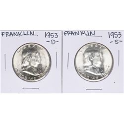 Lot of 1953-S & 1953-D Franklin Half Dollar Coins