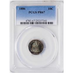 1886 Proof Seated Liberty Dime Coin PCGS PR67 Amazing Color