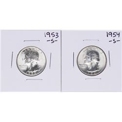Lot of 1953-S & 1954-S Washington Quarter Coins
