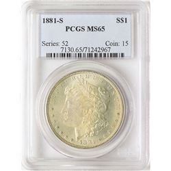 1881-S $1 Morgan Silver Dollar Coin PCGS MS65 Nice Toning
