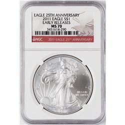 2011 $1 American Silver Eagle Coin NGC MS70 Early Releases