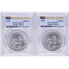 Image 1 : Lot of (2) 2018 South Africa Krugerrand Silver Coins PCGS MS70 First Issue