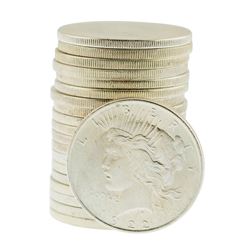 Roll of (20) Brilliant Uncirculated 1922 $1 Peace Silver Dollar Coins