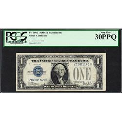 1928B $1 Experimental Silver Certificate Note Fr.1602 PCGS Very Fine 30PPQ
