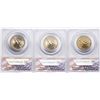 Image 2 : Lot of (3) 2008 Presidential Oath Dollar Coins ANACS MS65