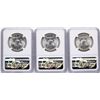 Image 2 : Lot of (3) 1960 Franklin Half Dollar Coins NGC MS64
